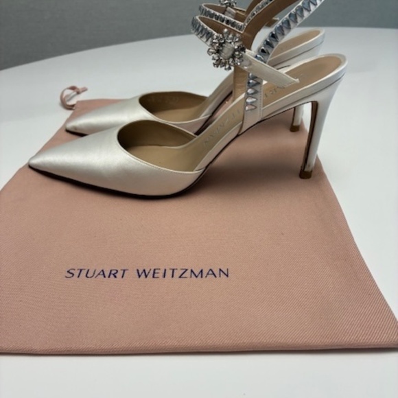 Stuart Weitzman Gem Cut Ankle Strap Sandals - Picture 2 of 5